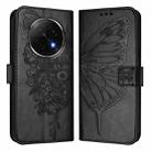 For OPPO A5 Pro China Embossed Butterfly Leather Phone Case(Black) - 2