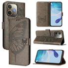 For OPPO A5 Pro 5G Global Embossed Butterfly Leather Phone Case(Grey) - 1