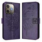 For OPPO A5 Pro 5G Global Embossed Butterfly Leather Phone Case(Dark Purple) - 2