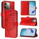 For OPPO A5 Pro 5G Global Embossed Butterfly Leather Phone Case(Red) - 1