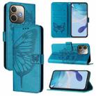 For OPPO A5 Pro 5G Global Embossed Butterfly Leather Phone Case(Blue) - 1