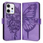 For OPPO Reno14 Pro 5G Global Embossed Butterfly Leather Phone Case(Light Purple) - 2