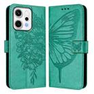 For OPPO Reno14 Pro 5G Global Embossed Butterfly Leather Phone Case(Green) - 2