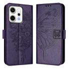 For OPPO Reno14 Pro 5G Global Embossed Butterfly Leather Phone Case(Dark Purple) - 2