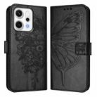 For OPPO Reno14 5G Global Embossed Butterfly Leather Phone Case(Black) - 2