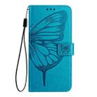 For OPPO Reno14 5G Global Embossed Butterfly Leather Phone Case(Blue) - 3