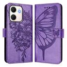For OPPO A5x 4G Global / 5G Global Embossed Butterfly Leather Phone Case(Light Purple) - 2