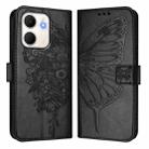 For OPPO A5x 4G Global / 5G Global Embossed Butterfly Leather Phone Case(Black) - 2