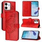 For OPPO A5x 4G Global / 5G Global Embossed Butterfly Leather Phone Case(Red) - 1