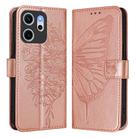 For OPPO Reno14 F 5G Embossed Butterfly Leather Phone Case(Rose Gold) - 2