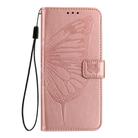 For OPPO Reno14 F 5G Embossed Butterfly Leather Phone Case(Rose Gold) - 3