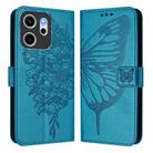 For OPPO Reno14 F 5G Embossed Butterfly Leather Phone Case(Blue) - 2