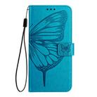 For OPPO Reno14 F 5G Embossed Butterfly Leather Phone Case(Blue) - 3