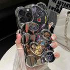 For iPhone 13 Pro Max Bear Shape Electroplated Two-color TPU Phone Case(Silver) - 1