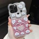 For iPhone 15 Pro Bear Shaped Painted TPU Phone Case(Cloud) - 1