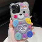 For iPhone 15 Pro Bear Shaped Painted TPU Phone Case(Smiley Face) - 1
