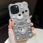 For iPhone 15 Plus Bear Shaped Painted TPU Phone Case(Astronaut) - 1