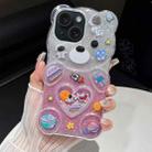 For iPhone 15 Bear Shaped Painted TPU Phone Case(Space) - 1