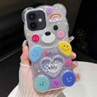 For iPhone 12 Bear Shaped Painted TPU Phone Case(Smiley Face) - 1