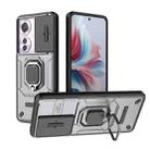 For OPPO Reno11 F 5G Global Sliding Camshield TPU + PC Shockproof Phone Case with Holder(Grey) - 1