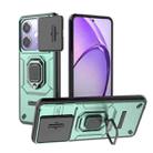 For OPPO A3X 5G Sliding Camshield TPU + PC Shockproof Phone Case with Holder(Green) - 1