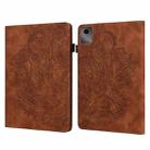 For Lenovo Tab M11 / Xiaoxin Pad 11 2024 Peacock Embossed Pattern Leather Tablet Case(Brown) - 1