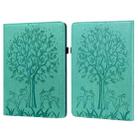 For Amazon Kindle Paperwhite 5 2021 Tree & Deer Embossed Leather Tablet Case(Green) - 1