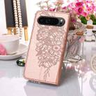 For Google Pixel 9 Pro Embossed Butterfly Leather Phone Case(Rose Gold) - 2