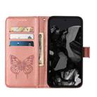 For Google Pixel 9 Pro Embossed Butterfly Leather Phone Case(Rose Gold) - 5