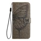 For Google Pixel 5 Embossed Butterfly Leather Phone Case(Grey) - 2