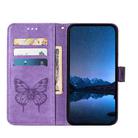 For Google Pixel 5 Embossed Butterfly Leather Phone Case(Purple) - 3