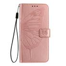 For Google Pixel 5 Embossed Butterfly Leather Phone Case(Rose Gold) - 2