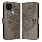 For Google Pixel 5 XL / Pixel 4a 5G Embossed Butterfly Leather Phone Case(Grey) - 1