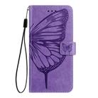 For Google Pixel 5 XL / Pixel 4a 5G Embossed Butterfly Leather Phone Case(Purple) - 2