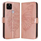 For Google Pixel 5 XL / Pixel 4a 5G Embossed Butterfly Leather Phone Case(Rose Gold) - 1