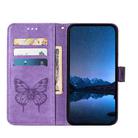 For Google Pixel 5a 5G Embossed Butterfly Leather Phone Case(Purple) - 3