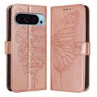 For Google Pixel 9 Pro XL Embossed Butterfly Leather Phone Case(Rose Gold) - 2