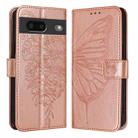 For Google Pixel 7 Embossed Butterfly Leather Phone Case(Rose Gold) - 2