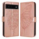 For Google Pixel 6 Embossed Butterfly Leather Phone Case(Rose Gold) - 2