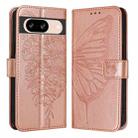 For Google Pixel 8 Embossed Butterfly Leather Phone Case(Rose Gold) - 2