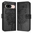 For Google Pixel 8 Embossed Butterfly Leather Phone Case(Black) - 2