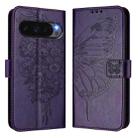For Google Pixel 10 / 10 Pro+ Embossed Butterfly Leather Phone Case(Dark Purple) - 2