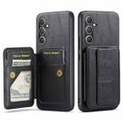 For Samsung Galaxy S24+ 5G Fierre Shann Oil Wax Cow Leather Card Holder Back Phone Case(Black) - 1