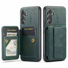 For Samsung Galaxy S24+ 5G Fierre Shann Oil Wax Cow Leather Card Holder Back Phone Case(Green) - 1