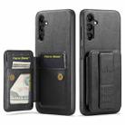 For Samsung Galaxy A13 5G Fierre Shann Oil Wax Cow Leather Card Holder Back Phone Case(Black) - 1