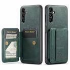 For Samsung Galaxy A13 5G Fierre Shann Oil Wax Cow Leather Card Holder Back Phone Case(Green) - 1