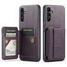 For Samsung Galaxy A13 5G Fierre Shann Oil Wax Cow Leather Card Holder Back Phone Case(Purple) - 1