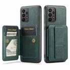 For Samsung Galaxy A23 5G Fierre Shann Oil Wax Cow Leather Card Holder Back Phone Case(Green) - 1