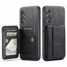 For Samsung Galaxy A25 5G Fierre Shann Oil Wax Cow Leather Card Holder Back Phone Case(Black) - 1