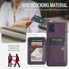 For Samsung Galaxy A51 4G Fierre Shann Oil Wax Cow Leather Card Holder Back Phone Case(Purple) - 3